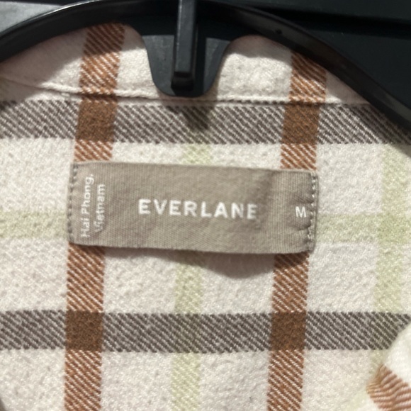 Everlane Cream and Brown Utility Jacket Modern Minimalist Design - Picture 5 of 8